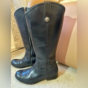 Frye Black Genuine Leather Riding Boots